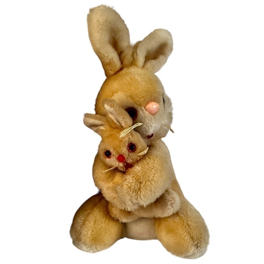 Vintage Atlanta Gerber Mama & Baby Bunny Rabbit Plush Stuffed Animal 12” Korea - Picture 4 of 12